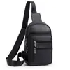 Bolso cruzado de PU de gran capacidad, simple, para hombre, tacto de alta gama, multibolsillo, para el pecho, repelente al agua, de un solo hombro, cruzado, para el pecho