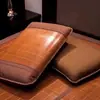 Colchoneta de verano funda de almohada de bambú juego de par de rodajas de almohada juego para el hogar núcleo de almohada funda de almohada de seda helada ratán no atrapa el pelo funda de almohada transpirable