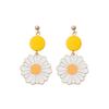 Arete de Aguja de Plata 925 Nuevo Elegante Dulce Flor de Margarita Coreano Japonés Aretes de Moda Mori Diseño Nicho