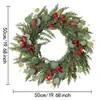 2026 Corona Decorativa Roja de Bayas Navideñas de Amazon Guirnalda de Agujas de Pino Piñas Anillo de Vid Artificial Navideño Accesorios de Decoración