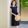 Vestido de Verano para Madre de Mediana Edad con Aspecto Adelgazante en la Cintura 2025 Nuevo Encaje con Cordones Elegante Falda para Mujeres de Mediana Edad y Mayores