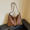 Bolso tote cruzado retro de cuero suave casual de gran capacidad para mujer, bolso de hombro versátil simple y elegante de otoño