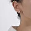 Venta al por mayor de joyería aretes de botón de acero inoxidable brillantes con circonita color dorado accesorios de moda personalidad para mujer ES-172