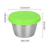 Taza para mojar de acero inoxidable 304 con tapa de silicona, plato para salsa de carne, tazón sellado para condimentos, ketchup, tazón para salsa a prueba de fugas