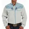 Camisa de manga larga para hombre, camisa hawaiana de vaquero occidental, camisa social vintage, camisa de playa para hombre