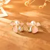 Pendientes de Flor de Gota de Aceite de Diamante Brillante Estilo Chica Dulce Cremoso Frescos, Dulces, Modernos, Accesorios Dopamina de Alta Gama para Mujeres