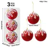 Bolas de Navidad con Terciopelo Ultra Brillante Transfronterizas, Lentejuelas Navideñas Creativas Pintadas, Adornos Colgantes de Decoración de Escena Navideña de Espuma