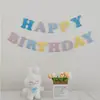 Bandera de feliz cumpleaños decoración de fiesta diseño de escena niño y niña de un año accesorios para fotos infantiles bandera colorida