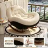 Nueva Mecedora Balcón Estilo Retro Sillón Reclinable para Dormir Sofá para el Hogar Individual Casual Sala de Estar Lujo Ligero Sillón para Persona Perezosa