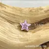 Brincos de Estrela de Cinco Pontas com Zircônia em Liga de Titânio Astmf-136 Titânio G23 Rosca Interna Titânio Brincos de Zircônia Joia para Piercing Cabeça