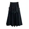 Moda Feminina Plus Size 2026 Outono Novo Estilo MM Gordinha Nicho Design Francês Irregular Babado Tridimensional Saia Midi