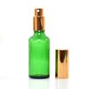 Frasco de óleo essência verde escuro puro orvalho/perfume/spray/bomba de loção com pressão frasco cosmético sub-embalado