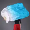 Abanico de baile, abanico para bailar, abanico largo de seda, abanico de llama degradado tricolor, abanico de pez koi, abanico largo para danza del vientre, abanico para baile cuadrado