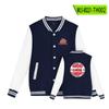 Uniforme de béisbol Slam Dunk estampado chaqueta negra primavera y otoño cuello alto estilo casual americano chaqueta de béisbol chaqueta para mujer
