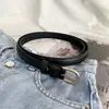 Cinturón Pequeño Vintage para Mujer Cinturón de Jeans para Mujer Verano Simple Combinable Delgado Cinturón Decorativo Negro Verano Delgado