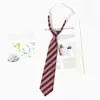 Jk Estilo Preppy Gravata Camisa Feminina Listras Vermelhas Retrô Preguiçoso Decoração Livre dk Gravata de Mão Acessórios Masculinos Moderno
