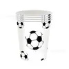 Louças Descartáveis com Tema de Futebol da Copa do Mundo Transfronteiriça, Copos de Papel, Guardanapos de Papel, Banners, Toalhas de Mesa, Decoração para Festas e Aniversários