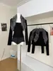 Cárdigan Peludo Negro de Manga Larga Estilo Americano Picante para Mujer, Otoño e Invierno, Puro Deseo, Diseño Ajustado, Top Sexy sin Mangas