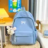 Mochila Estilo Japonés Fresca y Linda para Estudiantes Niñas, con Bordado y Moño, Color Sólido Elegante Mochila de Viaje