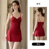 Elegante y cómoda bata de felpa con retazos, abierta al frente con cinturón, escote en V profundo, seductor conjunto de pijama de satén para el hogar 7165
