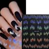 Nuevas Calcomanías de Arte de Uñas Transfronterizas Ins Relieve Estéreo Resaltado Tira de Seda Reflectante Color Gradiente Línea Calcomanías para Uñas