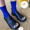 668-JA Dongli Estambre Medio Cómodo Lana de Oveja Color Sólido Calcetines Apilables para Mujer