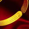 Kuaishou Celebridad de Internet Pulsera retro de plumas Sutra del Corazón Versión de oro de arena de Vietnam Pulsera abierta de artesanía retro de hoja