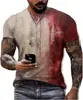 Camiseta de Manga Corta para Hombre Halloween Transfronteriza Cuello Redondo Estampado Digital 3D Estilo Europeo y Americano para Hombre