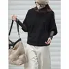 Novo Estilo Coreano de Outono Fresco Literário Malha Costurada Internamente Manga Curta Base Tops da Moda para Mulheres
