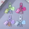 Llavero de Oso de Caramelo Corazón Colorido Llavero de Cuentas DIY Accesorios Colgante Decorativo Versátil Venta al por Mayor