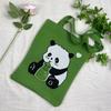 Bolsa de Tricô Ins Desenho Panda Feminina Moda para Carregar na Mão Grande Capacidade Bolsa de Ombro Bolsa Transversal Bolsa