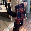 Año Nuevo Atmósfera Roja Bufanda de Cuadros Rojos Regalo de Navidad Chal de Punto Otoño e Invierno para Mujer Bufanda Cálida que Combina con Todo