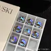 Shine Shi Jia 8MM Diamante Nu Hua Zi Joia Cristal Manicure Hua Zi Furo da Orelha Unha da Orelha Brincos Hua Zi Personalizados