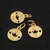 Colgante pequeño de la suerte chapado en oro de plata de ley 925 con forma de lingote y disco de cuentas, accesorios de joyería DIY.