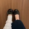 Aumento interno de altura de 4 cm ~ Zapatos de abuela redondos estilo francés con lunares, nuevos zapatos planos Mary Jane poco profundos de otoño 2026 para mujer