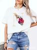 Camiseta de algodón para mujer con estampado de letras de Foreign Trade Explosions MN, manga corta, cuello redondo, verano
