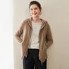 Nuevo Suéter de Cachemir para Mujer Otoño e Invierno 100% Cachemir Puro Sudadera con Capucha de Punto para Mujer Cárdigan de Manga Larga Sudadera Base