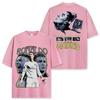 Camiseta de Manga Corta Estampada de Ronaldo Ronaldo Retro Americano Transfronterizo Vintage Holgada Pesada de Cuello Redondo Sudadera con Capucha