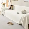 Funda de sofá de color liso, adecuada para todas las estaciones, antideslizante y resistente al desgaste, alfombrilla de sofá de una sola pieza, crea una atmósfera acogedora, con un tacto fresco para el verano
