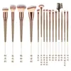 Set de Pinceles de Maquillaje Big Mac 7 Piezas 10 Piezas 15 Piezas Dorado Champán Pincel para Polvo Suelto Rubor Sombra de Ojos Pincel Corrector