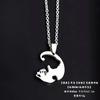 Collar de Acero de Titanio con Parche de Corazón Blanco y Negro Estilo Europeo y Americano para Hombres y Mujeres Personalidad Hip-Hop Cadena de Suéter para Parejas Hip-Hop Moderno