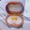 Anel Dourado Estilo Loja de Ouro Areia Dourada Flor Antiga Design de Nicho Anel Luz Luxo Moda Aberto Versátil Joia