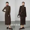 Abrigo Corto de Lana con Cuello en V y Mangas Largas Estilo Chanel para Mujer, Diseño Único con Borlas, Elegante y Favorecedor, Top Versátil y de Moda