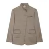 Ropa de mujer de estilo europeo y americano transfronteriza INS otoño nuevo moda al por mayor casual blazer con cuello alto solapa diagonal