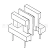 Estrutura de núcleo magnético de transformador EE16, estrutura EE16, slot duplo horizontal, pinos 2+2 -1621