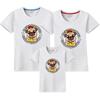 Auto-venda pai-filho algodão penteado de manga curta T-shirt verão novos homens e mulheres roupas infantis uma camisa de meia manga de três mangas