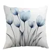 Funda de Almohada Transparente de Tulipán Azul de Venta Caliente de Amazon Transfronteriza para Oficina y Dormitorio