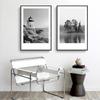Generación profesional etiquetado moderno simple blanco y negro paisaje barco lago bosque dormitorio sala de estar lienzo pintura decorativa núcleo