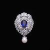 Corazón del Mar Puro e Impecable Rubí Azul Real Lujo de Industria Pesada Broche de Zirconia Exquisito Hueco de Alto Sentimiento