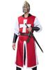 Túnica Templaria con Cinturón de Caballero Cruzado Medieval Renacentista Disfraz de Guerrero para Cosplay de Halloween